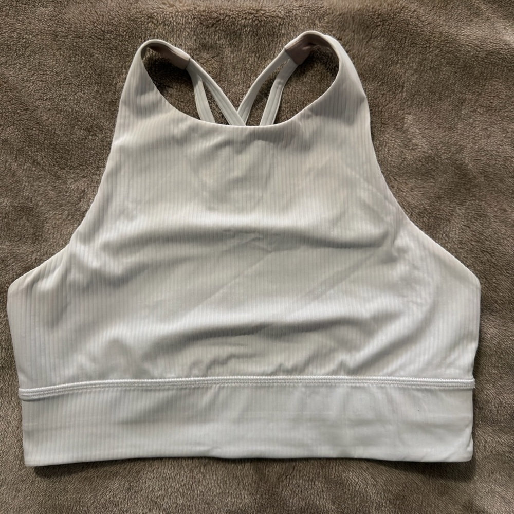 Women's lululemon White Ribbed Sports Bra